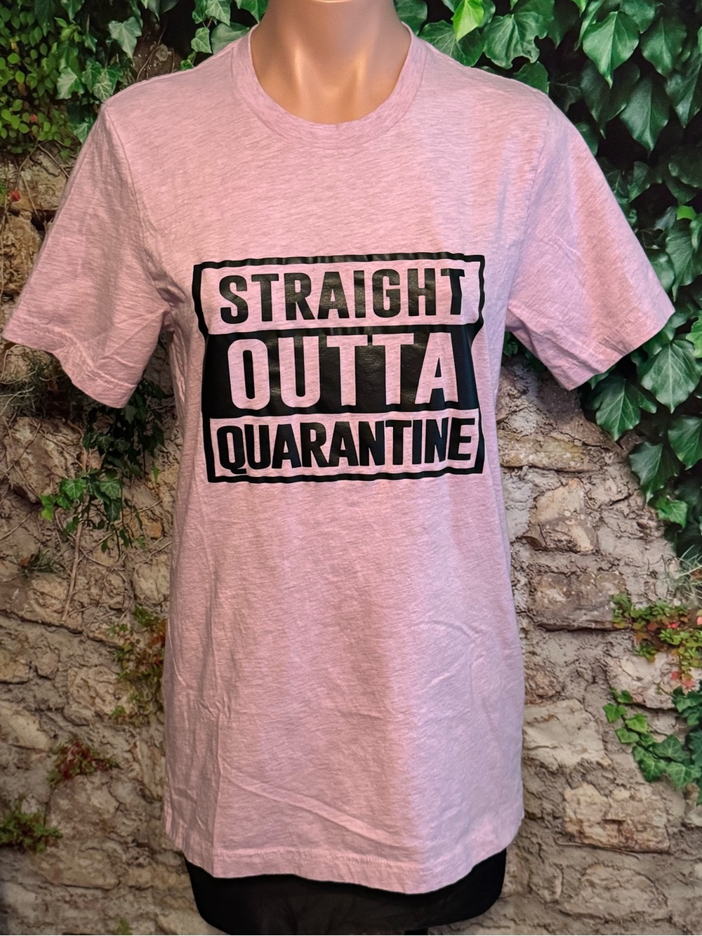 Bella Canvas Lavender Crewneck Graphic Straight Outta Quarantine Tee